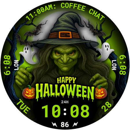 Spooky Witch Watch Face