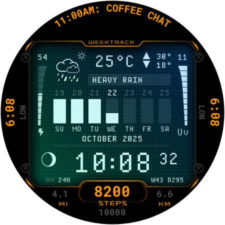 WeekTrack Watch Face 132