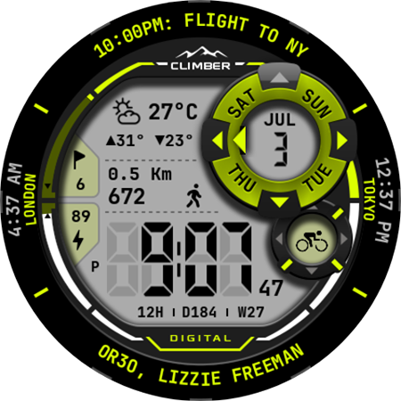 Digital Climber Watch Face 161