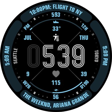 Clear Digital Watch Face 178